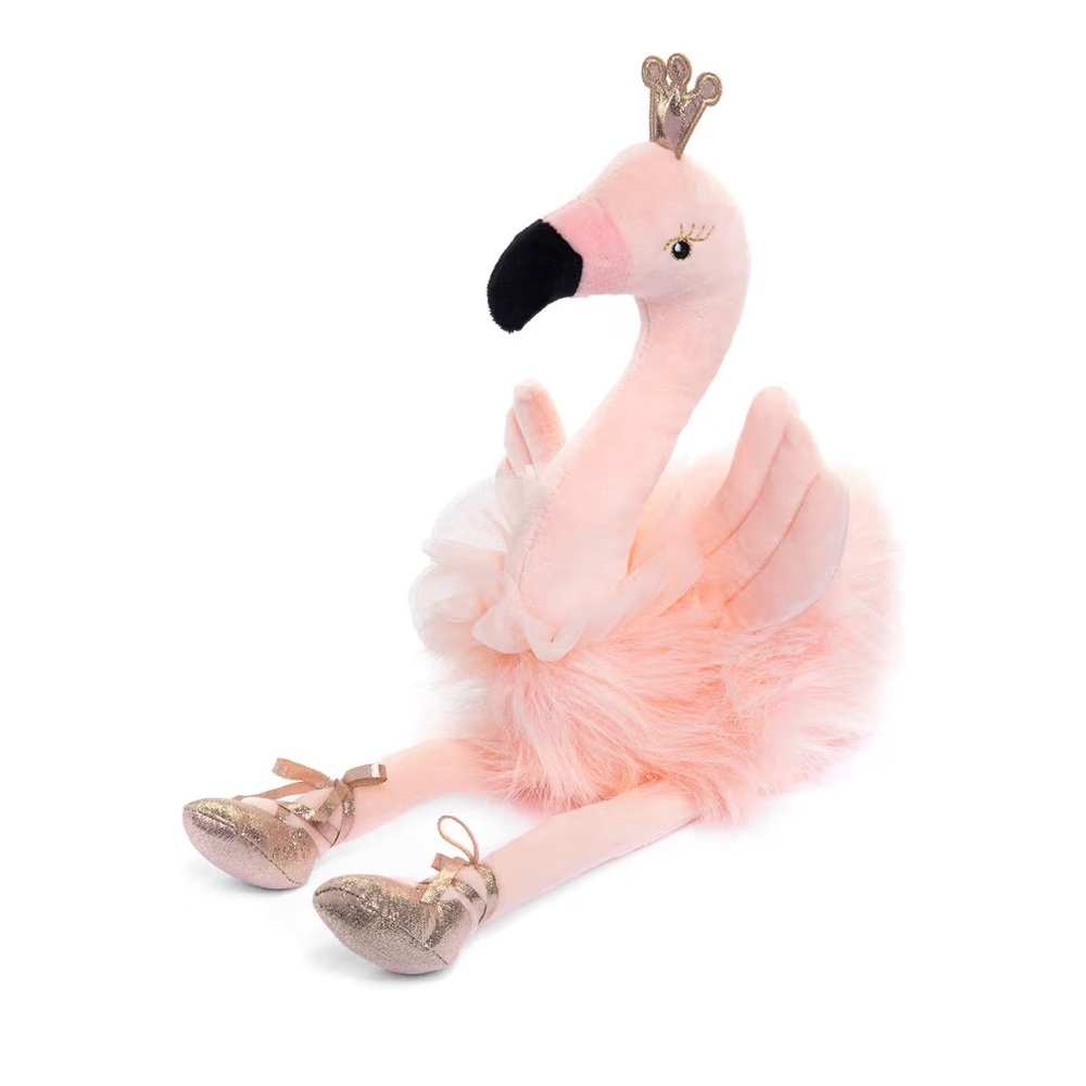 Laila and Lainey Ballerina Flamingo Plush 16.5" Pink Tutu Gold Crown Shoes